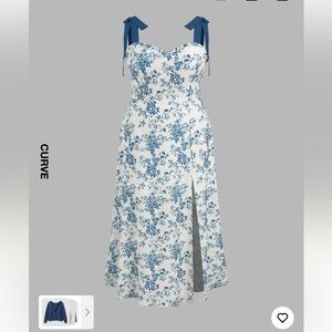 Cider floral split midi dress (new w/o tags)